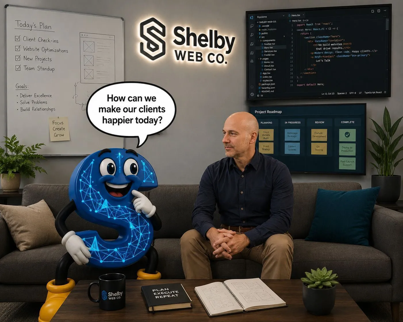 Dave and mascot