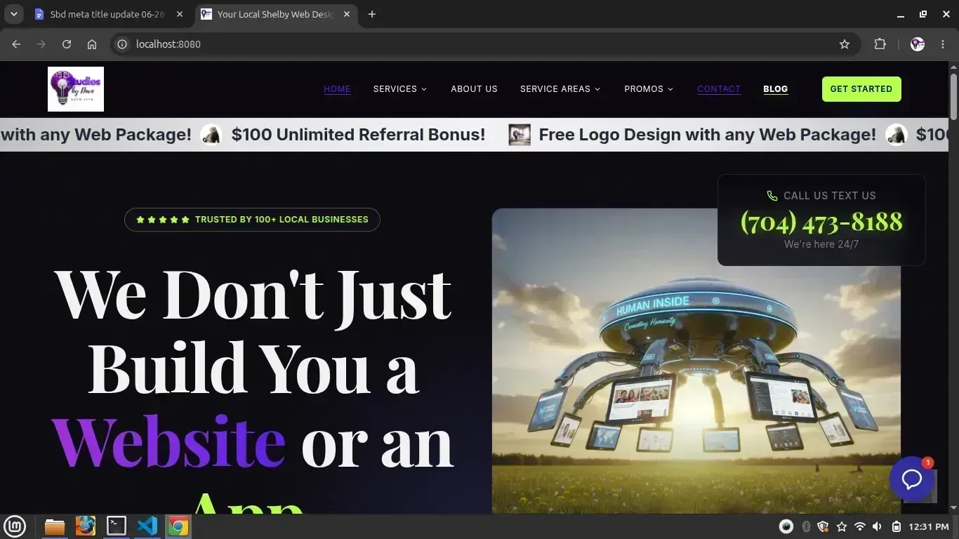 Legacy Shelby Web Company homepage